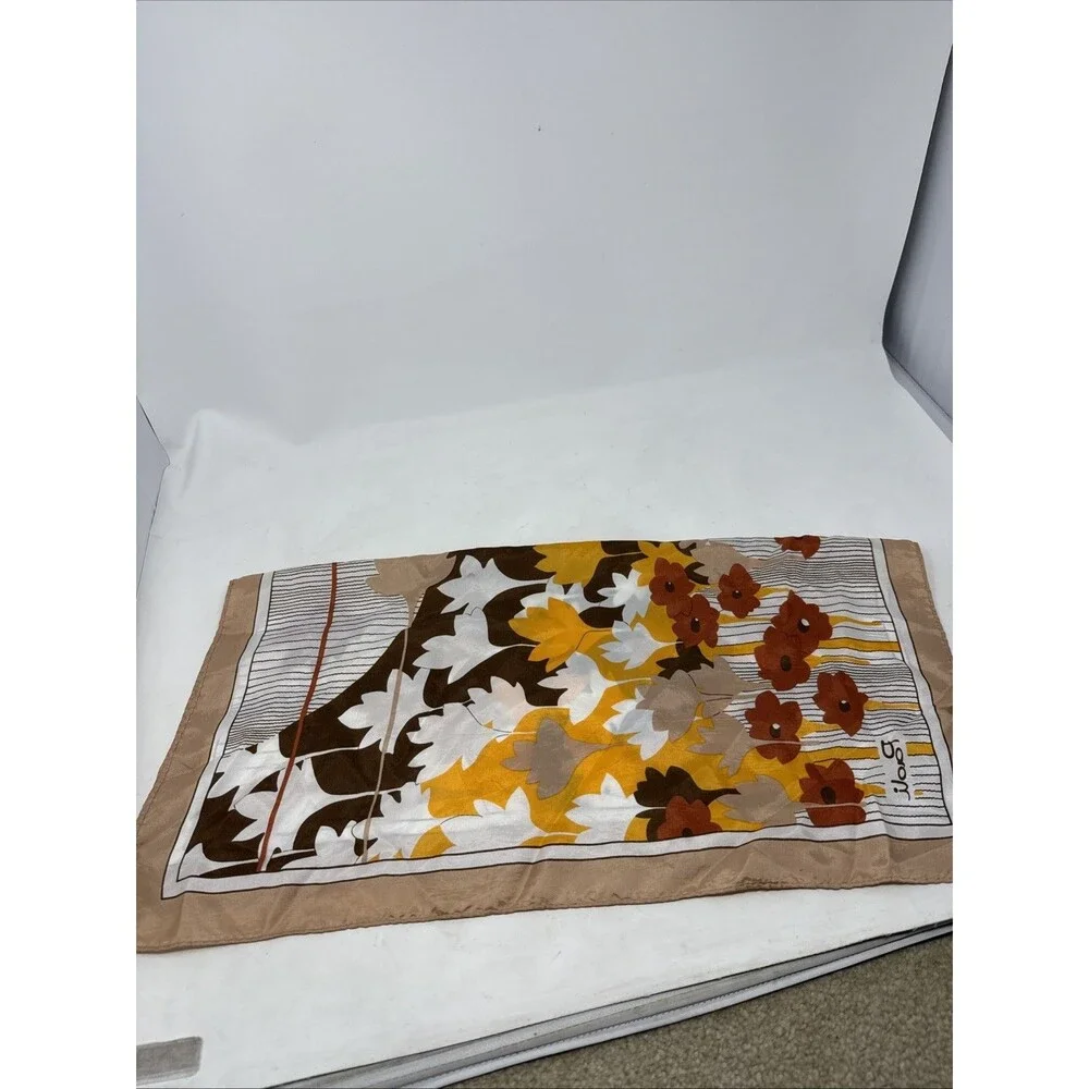 PAOLI Vintage Acetate Earthtones Floral Scarf 23